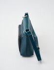 Pronta Moda Textured East West Rivet Crossbody Bag, Dark Teal product photo View 04 S