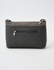 Pronta Moda Textured East West Rivet Crossbody Bag, Pewter product photo View 02 S
