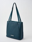 Pronta Moda Textured North South Shopper Bag, Dark Teal product photo View 03 S