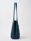 Pronta Moda Textured North South Shopper Bag, Dark Teal product photo View 04 S
