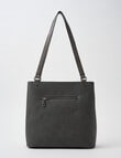 Pronta Moda Textured North South Shopper Bag, Pewter product photo View 02 S