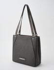 Pronta Moda Textured North South Shopper Bag, Pewter product photo View 03 S