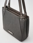 Pronta Moda Textured North South Shopper Bag, Pewter product photo View 06 S