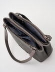 Pronta Moda Textured North South Shopper Bag, Pewter product photo View 07 S