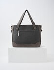 Pronta Moda Textured Buckle Tote Bag, Pewter product photo View 02 S