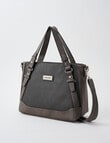 Pronta Moda Textured Buckle Tote Bag, Pewter product photo View 03 S