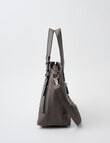 Pronta Moda Textured Buckle Tote Bag, Pewter product photo View 04 S