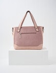 Pronta Moda Textured Buckle Tote Bag, Rose product photo View 02 S