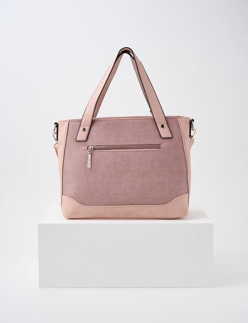 Pronta Moda Textured Buckle Tote Bag, Rose product photo View 02 L