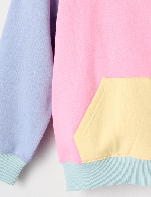 Mac & Ellie Colourblock Pull on Hoodie, Pastel product photo View 03 L