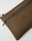 Pronta Moda Embossed Chain Handle Crossbody Bag, Olive product photo View 05 S
