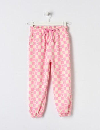 Mac & Ellie Checkers Trackpant, Hot Pink product photo