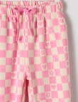 Mac & Ellie Checkers Trackpant, Hot Pink product photo View 02 S