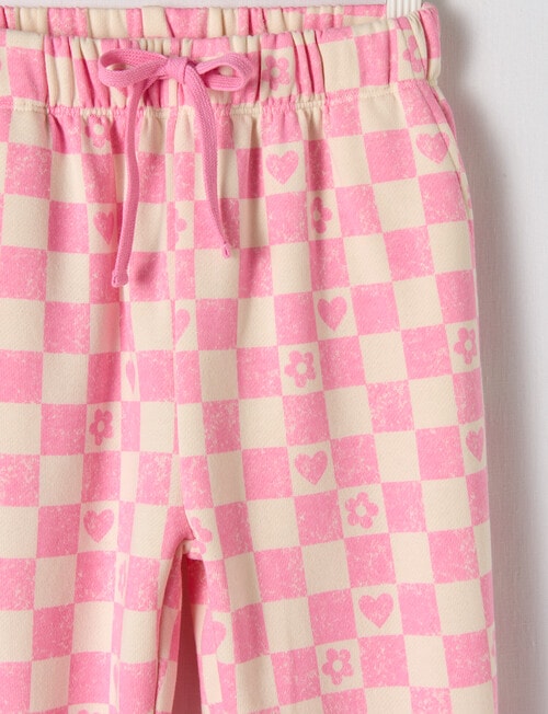 Mac & Ellie Checkers Trackpant, Hot Pink product photo View 02 L