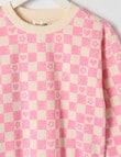 Mac & Ellie Checkers Sweatshirt, Hot Pink product photo View 02 S