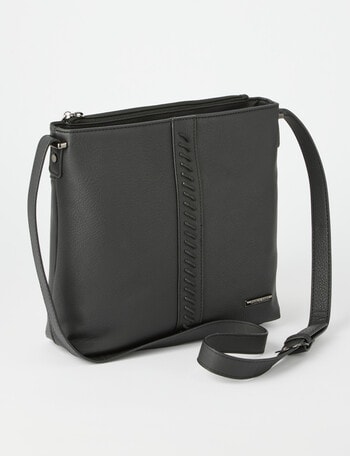 Pronta Moda Whipstitch Shoulder Bag, Black product photo