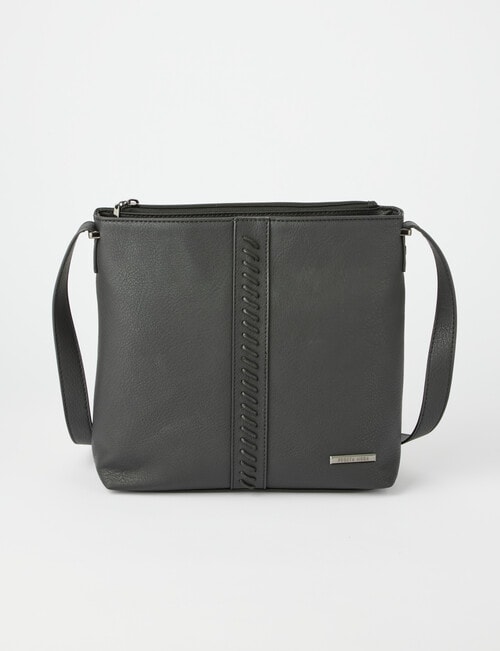 Pronta Moda Whipstitch Shoulder Bag, Black product photo View 02 L