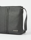 Pronta Moda Whipstitch Shoulder Bag, Black product photo View 05 S
