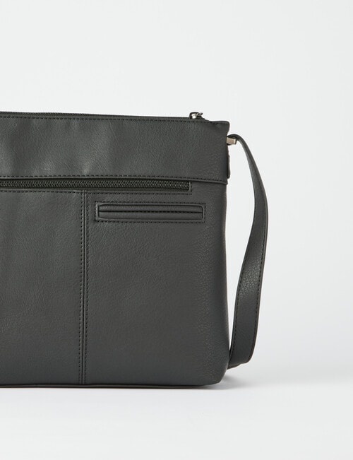Pronta Moda Whipstitch Shoulder Bag, Black product photo View 09 L