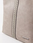 Pronta Moda Whipstitch Shoulder Bag, Pearl Grey product photo View 03 S