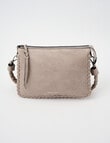 Pronta Moda Whipstitch Shoulder Bag, Pearl Grey product photo View 06 S