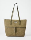 Pronta Moda Front Zip Tote Bag, Olive product photo View 02 S