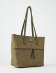 Pronta Moda Front Zip Tote Bag, Olive product photo View 03 S