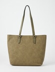 Pronta Moda Front Zip Tote Bag, Olive product photo View 04 S
