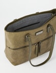 Pronta Moda Front Zip Tote Bag, Olive product photo View 05 S