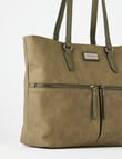 Pronta Moda Front Zip Tote Bag, Olive product photo View 07 S