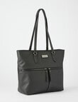 Pronta Moda Front Zip Tote Bag, Black product photo View 03 S