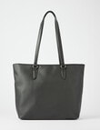 Pronta Moda Front Zip Tote Bag, Black product photo View 04 S