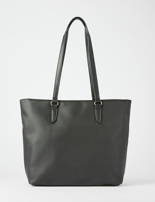 Pronta Moda Front Zip Tote Bag, Black product photo View 04 L