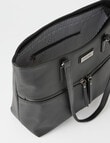 Pronta Moda Front Zip Tote Bag, Black product photo View 05 S
