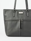Pronta Moda Front Zip Tote Bag, Black product photo View 06 S