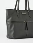 Pronta Moda Front Zip Tote Bag, Black product photo View 07 S