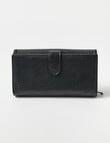 Pronta Moda Large Flap Wallet, Black product photo View 02 S