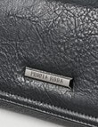 Pronta Moda Large Flap Wallet, Black product photo View 03 S