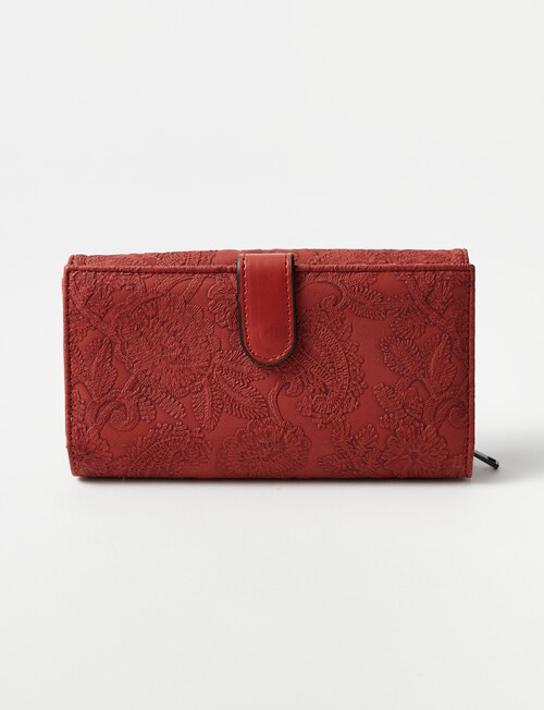 Pronta Moda Large Paisley Wallet, Red product photo View 02 L