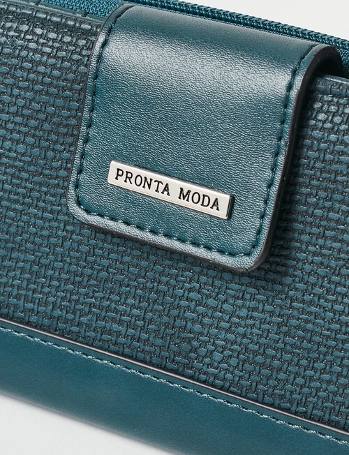 Pronta Moda Textured Tab Wallet, Dark Teal product photo View 03 L