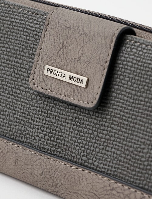 Pronta Moda Textured Tab Wallet, Shadow product photo View 03 L