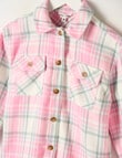 Mac & Ellie Long Sleeve Check Overshirt, Pink Check product photo View 02 S