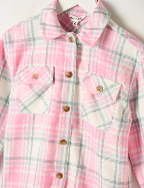 Mac & Ellie Long Sleeve Check Overshirt, Pink Check product photo View 02 L