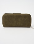 Pronta Moda Tab Detail Large Wallet, Olive product photo View 02 S