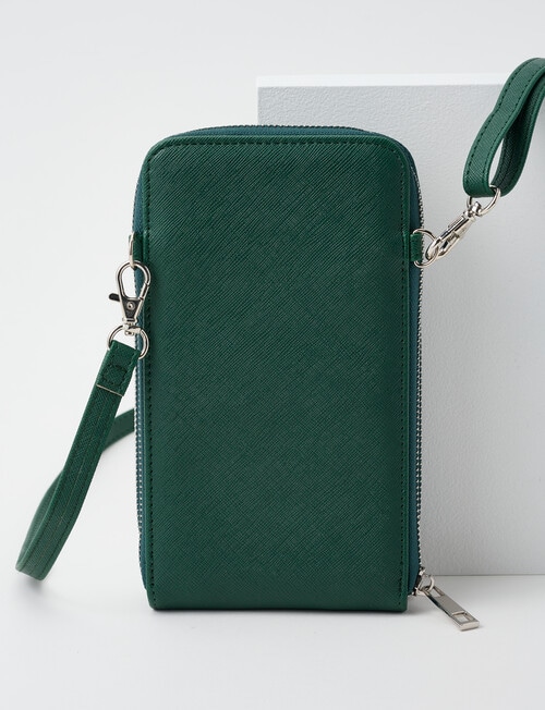 Pronta Moda Bex Double Pocket Phone Wallet, Emerald product photo View 02 L