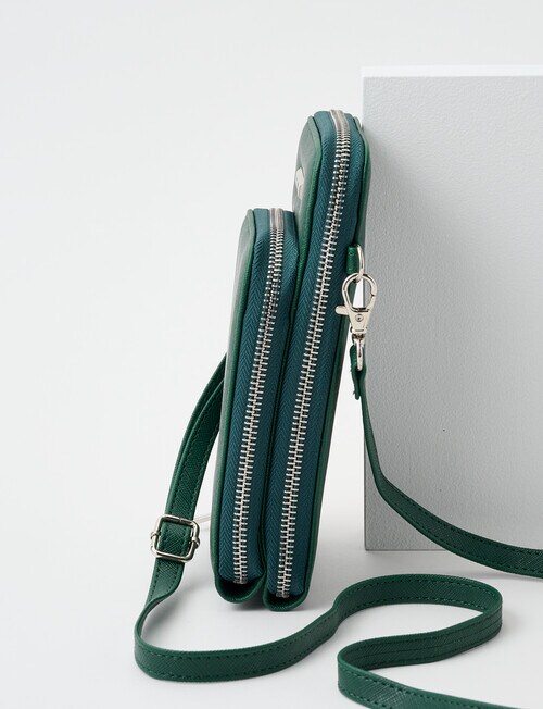 Pronta Moda Bex Double Pocket Phone Wallet, Emerald product photo View 04 L