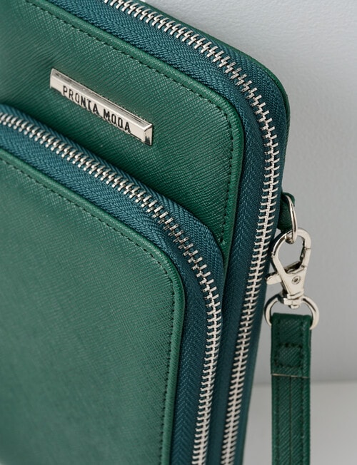 Pronta Moda Bex Double Pocket Phone Wallet, Emerald product photo View 05 L