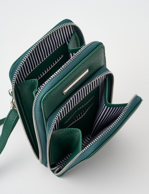 Pronta Moda Bex Double Pocket Phone Wallet, Emerald product photo View 06 L