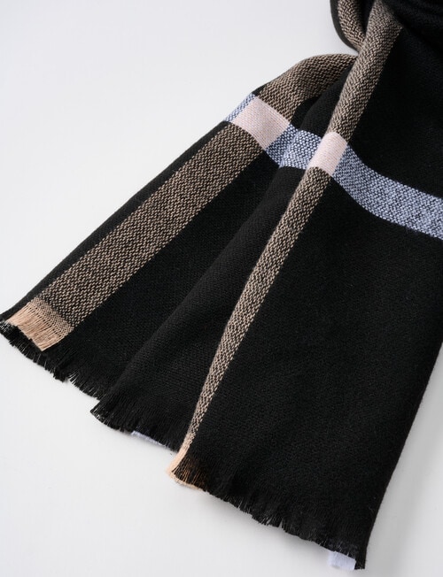 Boston + Bailey Check Blanket Scarf, Black & Oat product photo View 02 L