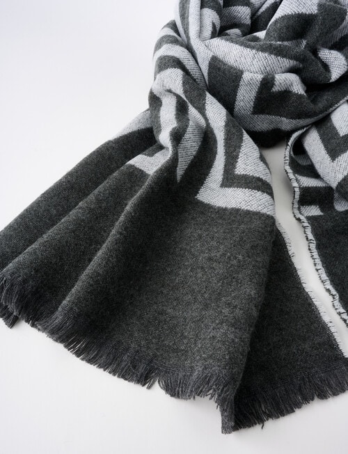 Boston + Bailey Geometric Scarf, Charcoal product photo View 02 L